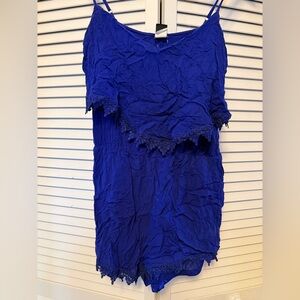Swell Royal Blue Tiered Romper - Medium